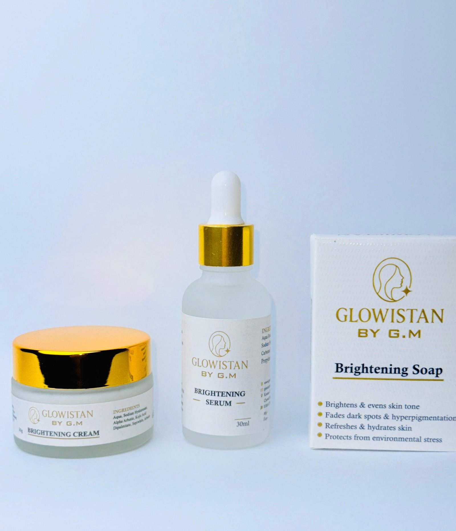 Brightening Soap, Brightening Cream, Brightening Serum